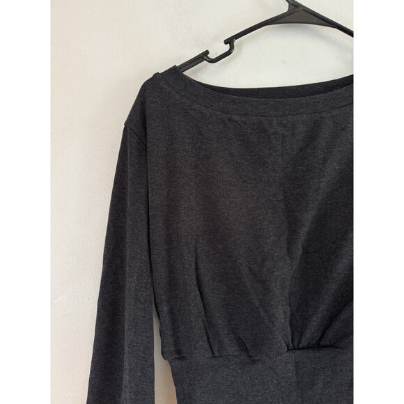 NWT OGL Non Itchy Wool Blend Boatneck Brami Long Sleeve Heather Black Size Small - Picture 7 of 9